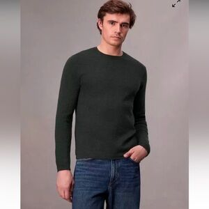 NWT RAG&BONE Men’s Bennet Slim Fit Crew Neck Textured Sweater M Forest Green